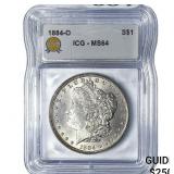 1884-O Morgan Silver Dollar ICG MS64