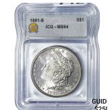 1881-S Morgan Silver Dollar ICG MS64