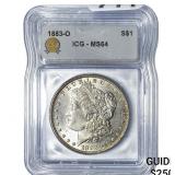 1883-O Morgan Silver Dollar ICG MS64