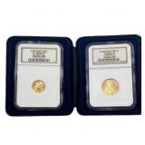 [2] 2000 1/10oz Gold $5 & 1/4oz Gold $10 AM Eagle