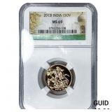 2013 India 1 Sov NGC MS69