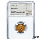 1914-S Wheat Cent NGC AU55 BN