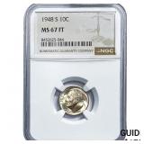 1948-S Roosevelt Dime NGC MS67 FT