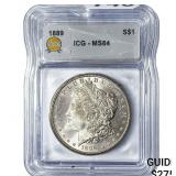 1889 Morgan Silver Dollar ICG MS64