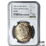 1891-CC Morgan Silver Dollar NGC AU58 VAM-3