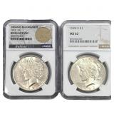 [2] 1922-1926 Silver Peace Dollar NGC BU/MS62