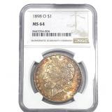 1898-O Morgan Silver Dollar NGC MS64