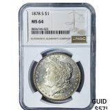 1878-S Morgan Silver Dollar NGC MS64