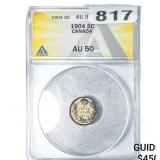 1904 Canada Silver 5 Cents ANACS AU50