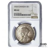 1935 Sliver $1 Canada NGC MS62