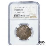 1780-SO Colonial Spain SIlver 2 Reales NGC F Detai