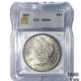 1882 Morgan Silver Dollar ICG MS64
