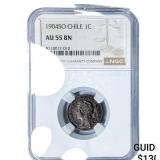 1904-SO Chile Copper 1 Centavos NGC AU55 BN
