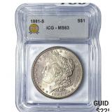 1881-S Morgan Silver Dollar ICG MS63