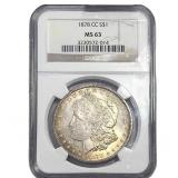 1878-CC Morgan Silver Dollar NGC MS63