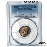 1907 Indian Head Cent PCGS MS65 RB