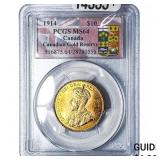 1914 $10 Canada Gold Reserve PCGS MS64