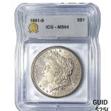 1881-S Morgan Silver Dollar ICG MS64