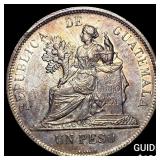 1896 Guatemala Silver 1 Peso CHOICE AU