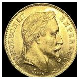 1868 France Gold 20 Franc