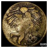 1859 Mexico Brass Zacatecas 1/4 Real HIGH GRADE