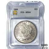 1889 Morgan Silver Dollar ICG MS64