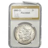 1880-CC Morgan Silver Dollar PGA MS65