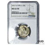 1917-S Standing Liberty Quarter NGC MS62 FH