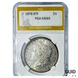 1878 8TF Morgan Silver Dollar PGA MS64
