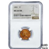 1881 Indian Head Cent NGC MS64 RB