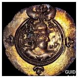 400-600 AD Sassanid Empire Silver Drachm Toned! HI