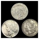 [3] 1888-1923 Morgan & Peace Silver Dollar Lot