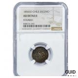 1856-SO Chile Silver Decimo NGC AU Details