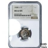 1908-S Indian Head Cent NGC MS62 BN