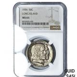 1936 Long Island Half Dollar NGC MS65