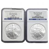 [2] 2007 Silver Eagle NGC MS69
