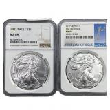 [2] 1997-2019 Silver Eagle NGC MS69/MS70