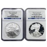 [2] 2007-2008 Silver Eagle NGC MS69/PF70