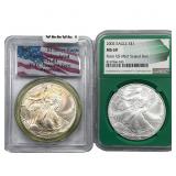 [2] 2001-2002 Silver Eagle PCGS/NGC GEM UNC/MS69