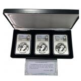 [3] 2020 China 2.895oz Silver Panda 10 Yuan Box Se