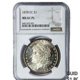 1878-CC Morgan Silver Dollar NGC MS61 PL
