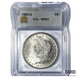1885-O Morgan Silver Dollar ICG MS63