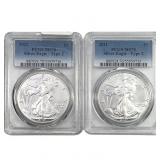 [2] 2021 Silver Eagle PCGS MS70 Type 2