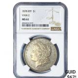 1878 8TF Morgan Silver Dollar NGC MS61 VAM-2