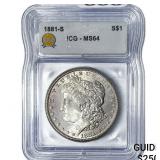 1881-S Morgan Silver Dollar ICG MS64