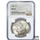 1885 Morgan Silver Dollar NGC MS65