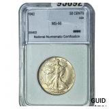 1942 Walking Liberty Half Dollar NNC MS66