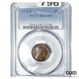 1919-S Wheat Cent PCGS MS62 BN