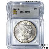 1883-O Morgan Silver Dollar ICG MS63
