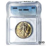 1945 Walking Liberty Half Dollar ICG MS66